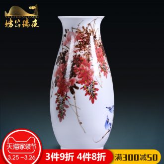 Jingdezhen blue and white porcelain vases, flower arrangement sitting room place prosperous Chinese style household act the role ofing is tasted TV ark decoration