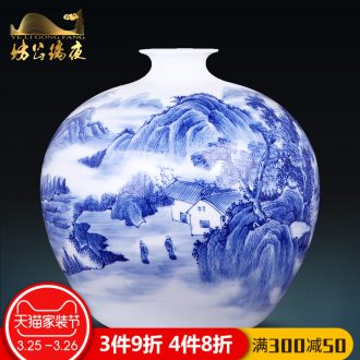 Jingdezhen ceramics furnishing articles antique blue and white color dark fights the eight immortals tree sitting room of Chinese style household ornaments