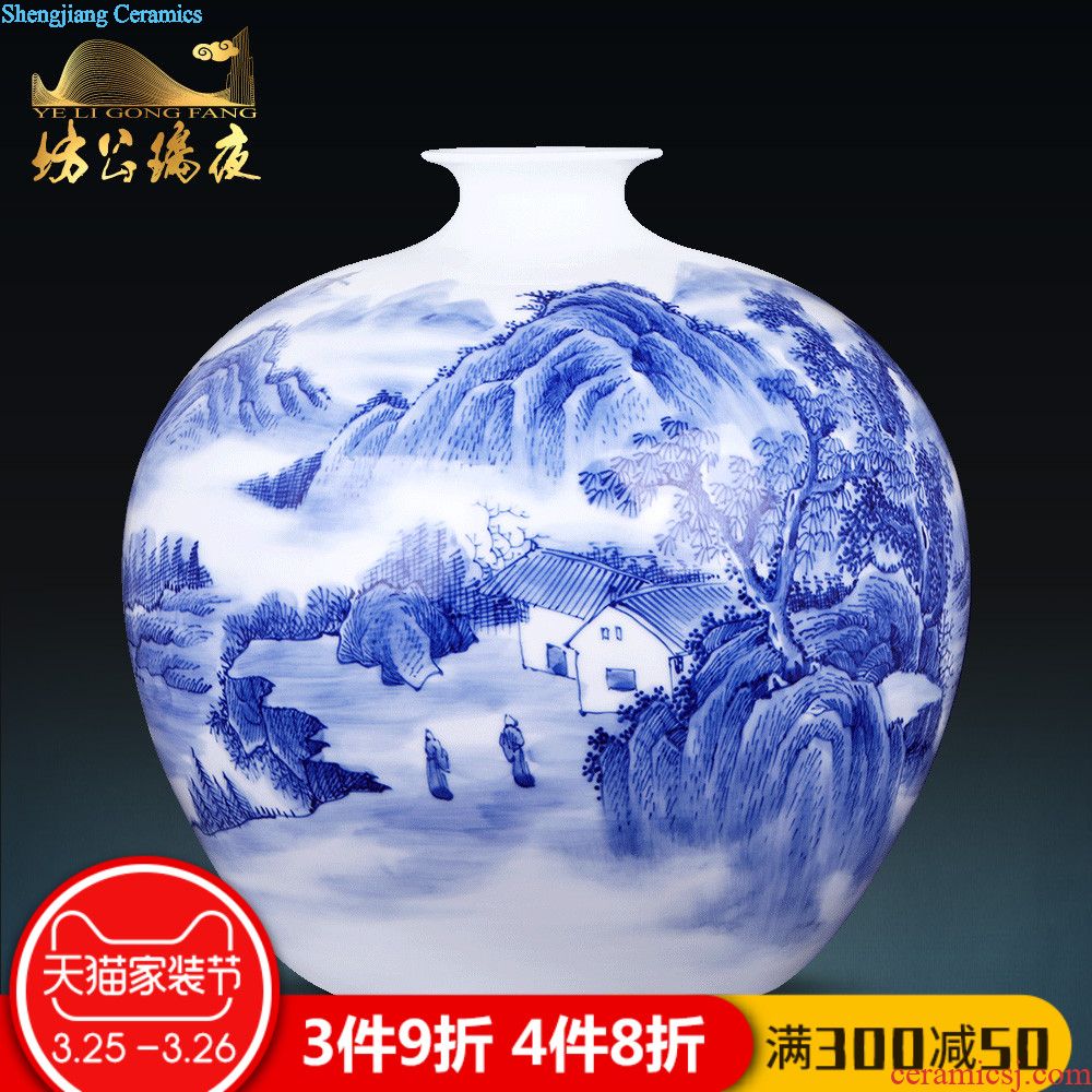 Jingdezhen ceramics furnishing articles antique blue and white color dark fights the eight immortals tree sitting room of Chinese style household ornaments