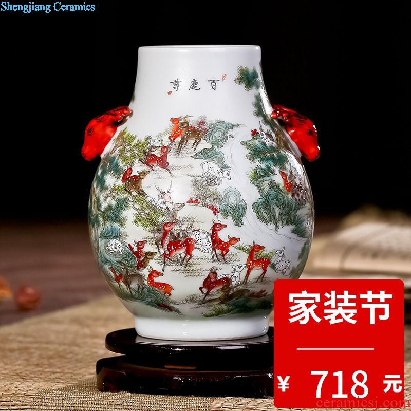 New Chinese style household jingdezhen ceramic decorative vase furnishing articles large sitting room porch flower arranging, porcelain decoration