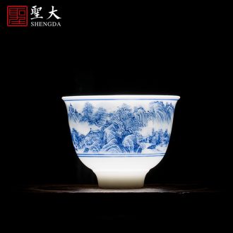 Holy big ceramic) blue and white color bucket hand-painted yulan kung fu tea strainer filter fittings of jingdezhen tea service