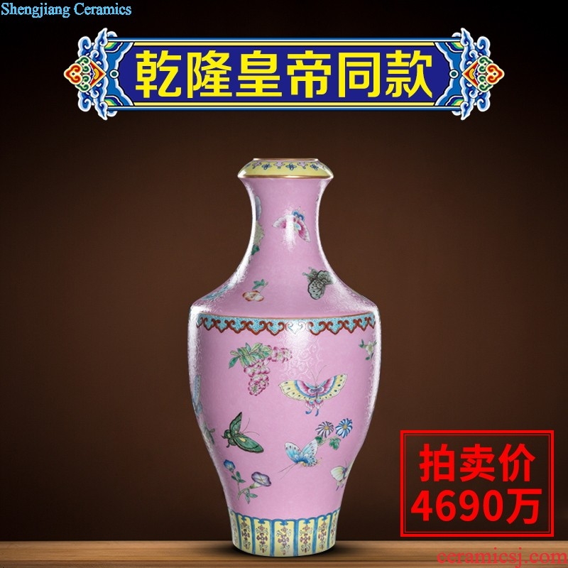 Better sealed kiln jingdezhen single famille rose porcelain vase hand-painted sitting room place the garlic bottles of household adornment small mouth