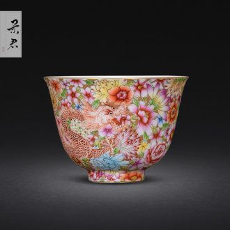 JingJun jingdezhen ceramic blue all hand sample tea cup kung fu tea cup master cup personal cup