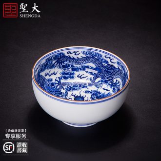 Kung fu tea sample tea cup hand-painted ceramic you fight exotic masters cup all hand cups of jingdezhen blue and white porcelain tea set