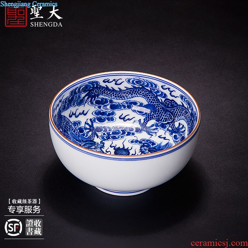 Kung fu tea sample tea cup hand-painted ceramic you fight exotic masters cup all hand cups of jingdezhen blue and white porcelain tea set