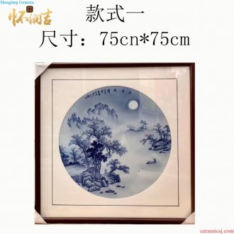 Jingdezhen ceramic Zhou Huisheng hand-painted porcelain plate painting sofa setting wall hang a picture to the sitting room porch imitation of classical decoration