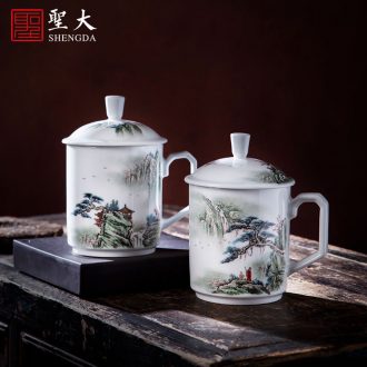 The large ceramic three tureen hand-painted porcelain cups satisfied grain heart sutra tea bowl full manual of jingdezhen tea service