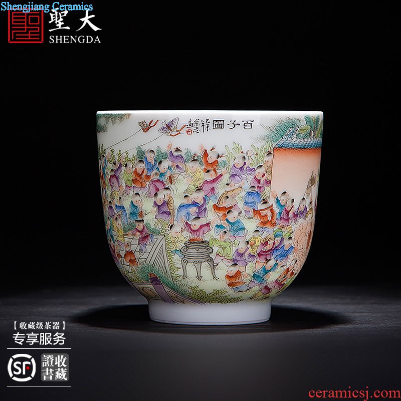 Santa jingdezhen ceramic handmade tea cups hand-painted pastel twelve gold hair pin set of a dream of red mansions cup fragrance-smelling cup