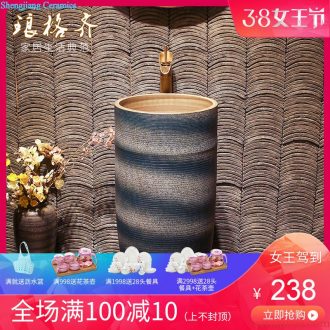 The package mailed the stage basin to jingdezhen ceramic lavabo that defend bath lavatory basin art Gold rattan LanLing