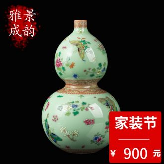 Jingdezhen ceramic hand-painted famille rose porcelain vase furnishing articles opened new Chinese style household decoration craft porcelain gifts
