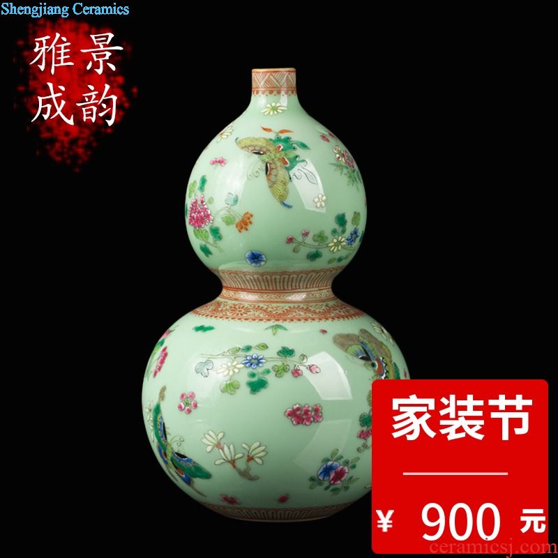 Jingdezhen ceramic hand-painted famille rose porcelain vase furnishing articles opened new Chinese style household decoration craft porcelain gifts