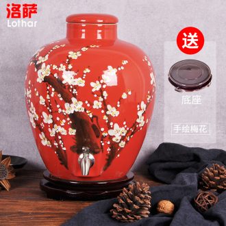 5 jins of jingdezhen ceramics with high liquor bottle seal hip art cover ball porcelain bottle wine jars 5 jins