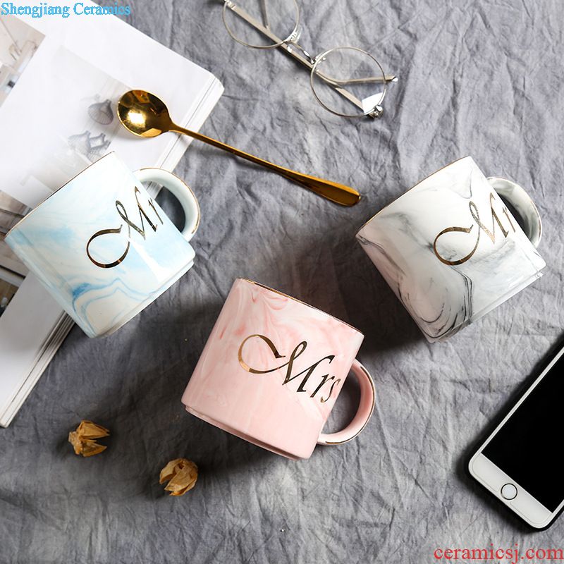 Creative phnom penh marble couples mark cup European office glass ceramic cup cup cup coffee for breakfast