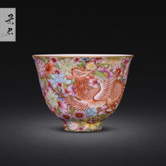Jingdezhen ceramic hand-painted enamel disc kung fu tea sample tea cup small single cup tea service master