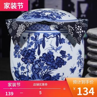 Jingdezhen ceramic contemporary and contracted sitting room place hand-painted manually restoring ancient ways of blue and white porcelain vase household decoration