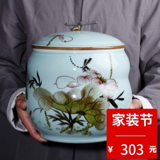 Jingdezhen ceramic home sitting room porch hand-painted vases, adornment is placed new Chinese porcelain decoration process