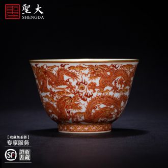 Holy big blue and white landscape pastel teacups hand-painted ceramic kungfu twelve flora of cup sample tea cup of jingdezhen tea service