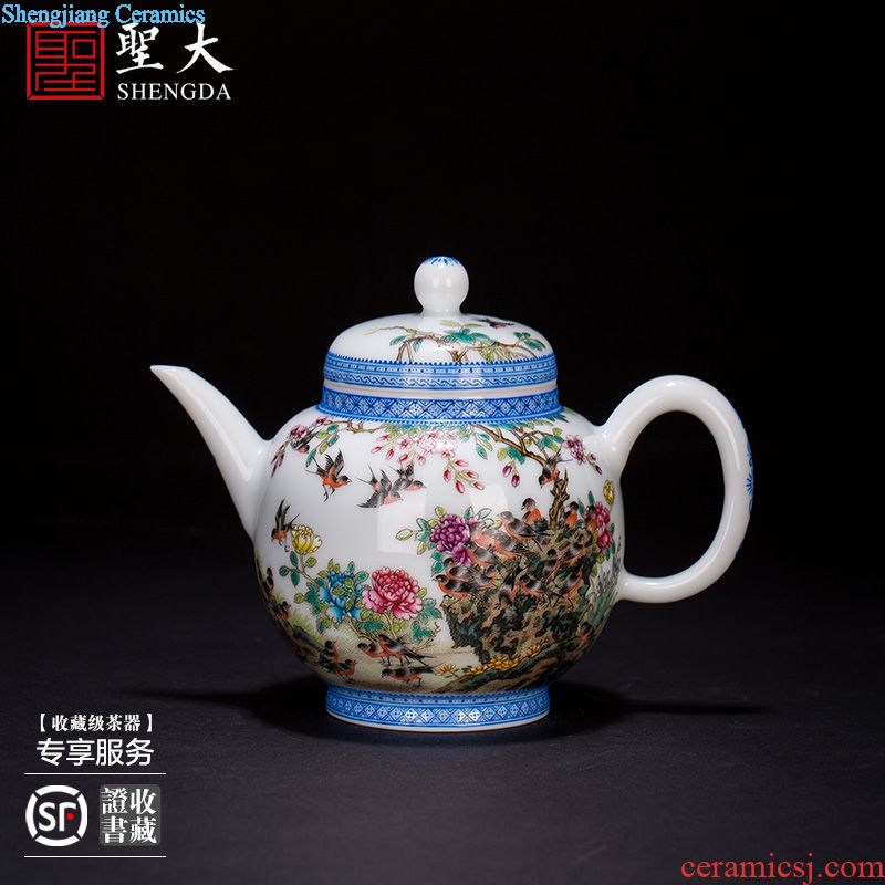 Santa teacups hand-painted ceramic kungfu pastel blue fight a peach lines lie fa cup manual of jingdezhen tea service