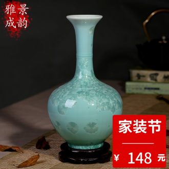 Jingdezhen ceramic vase of large sitting room lucky bamboo vase hotel exhibition hall decoration simple restoring ancient ways