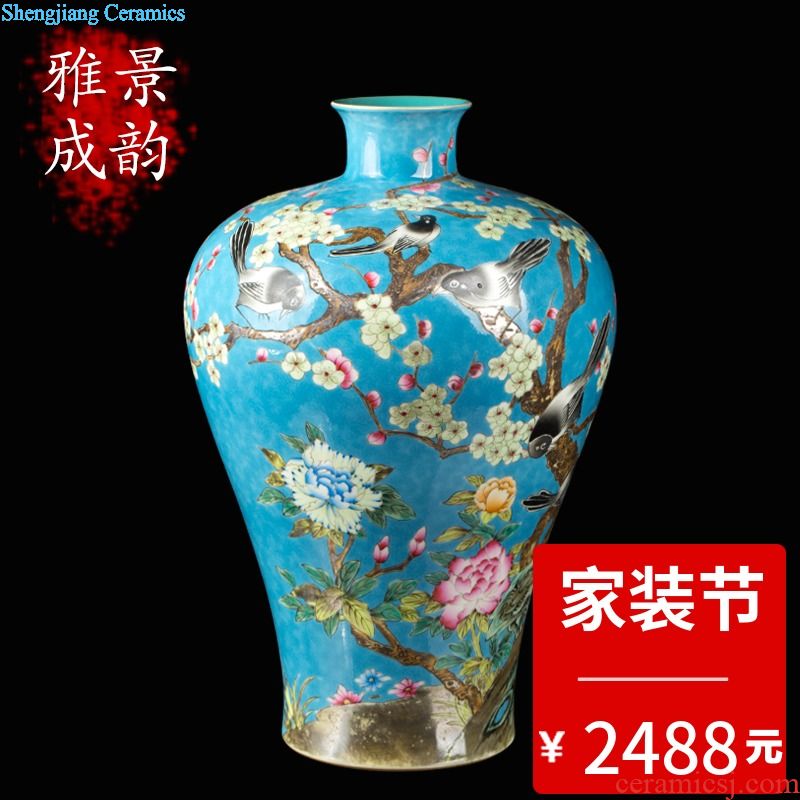 New Chinese style household jingdezhen ceramic vase decoration furnishing articles blue and white porcelain arts and crafts porcelain decoration in living room