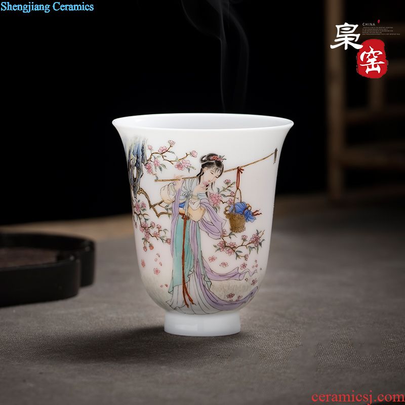 Jingdezhen ceramic wire inlay enamel colour master cup tea hand-painted gold paint individual cup single cup kung fu tea cups