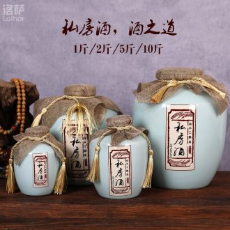 Jingdezhen ceramic jars sealing small bottle 1 catty 3 jins 5 jins of bubble wine pot liquor bottle it to lock