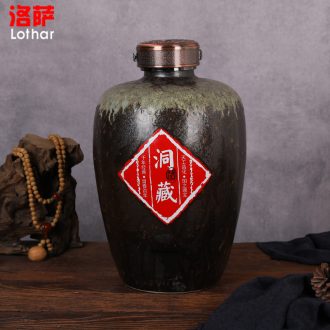 Jingdezhen ceramic jars 50 kg bottle wine wine jar GuanPing it hip seal belt filter tap