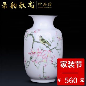 Jingdezhen ceramic caddy hand-painted porcelain enamel best crane the general pot of new Chinese style sitting room adornment is placed
