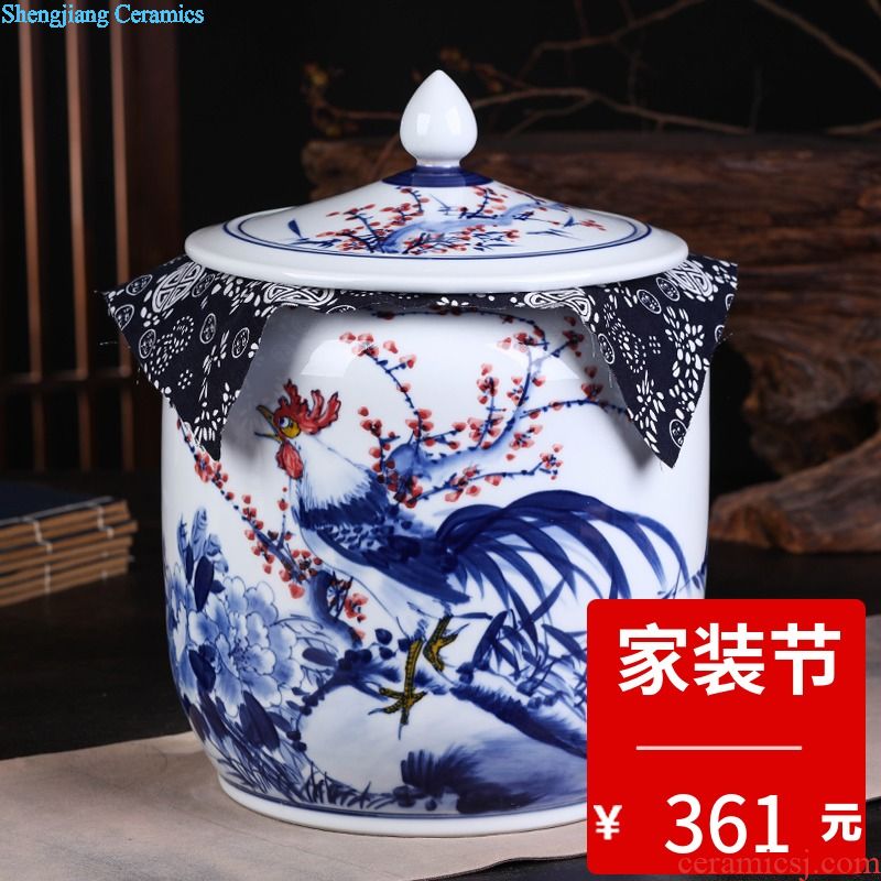 Jingdezhen ceramic vase vase the general pot of large western European large sitting room red clay furnishing articles