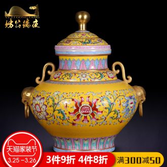 Jingdezhen ceramics furnishing articles Ming xuande blue dragon big jar of household of Chinese style living room decoration decoration
