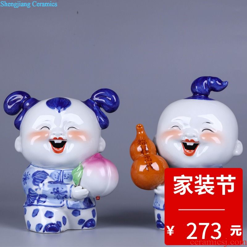 Home decoration porcelain of jingdezhen ceramics lion furnishing articles sculpture porcelain decoration creative gifts crafts