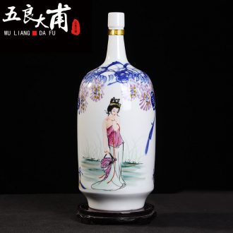 Archaize ceramic jars 20 jins 30 jins 50 it wine bottle with hip jingdezhen jars bubble wine jars