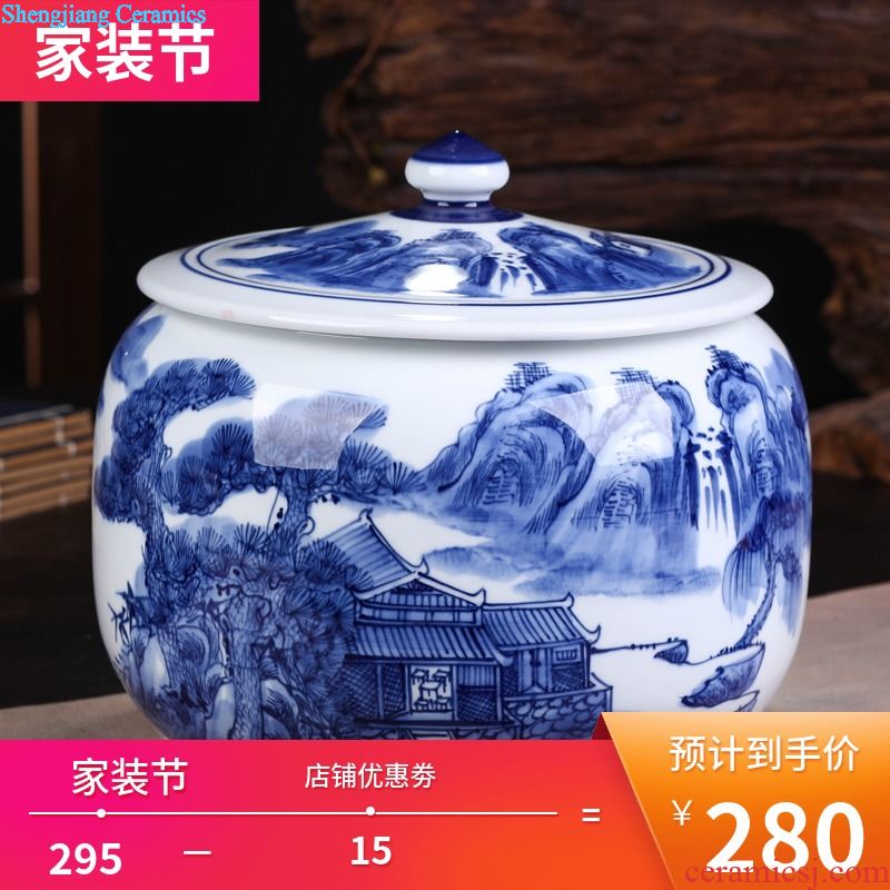 Jingdezhen ceramics flower implement vase furnishing articles archaize manual restoring ancient ways design of blue and white porcelain home sitting room adornment