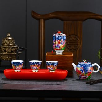 Tea set kung fu tea set home tea white porcelain of jingdezhen ceramic teapot teacup of a complete set of office