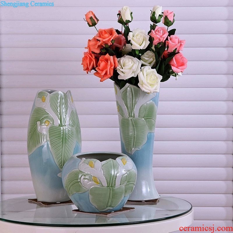 European art ceramics of large vase Jingdezhen contemporary and contracted sitting room soft furnishing articles of modern Chinese style