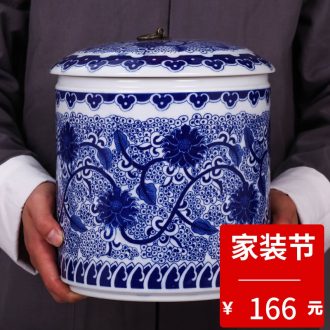 Jingdezhen ceramics pu 'er tea pot tea tea cake box domestic large-sized ceramic tea seal pot
