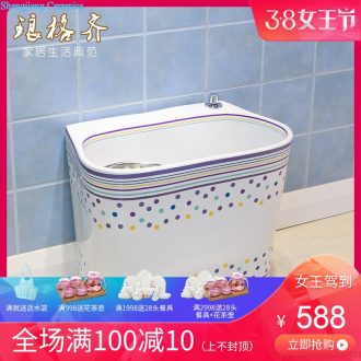 Increase the ellipse basin to jingdezhen ceramic lavabo lavatory basin art on stage Black wing chicken feather