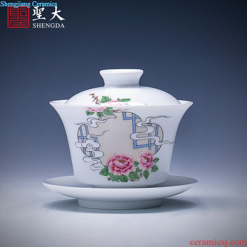 The big hand archaize ceramic sample tea cup jingdezhen blue and white fu lu masters cup all hand kung fu tea cups