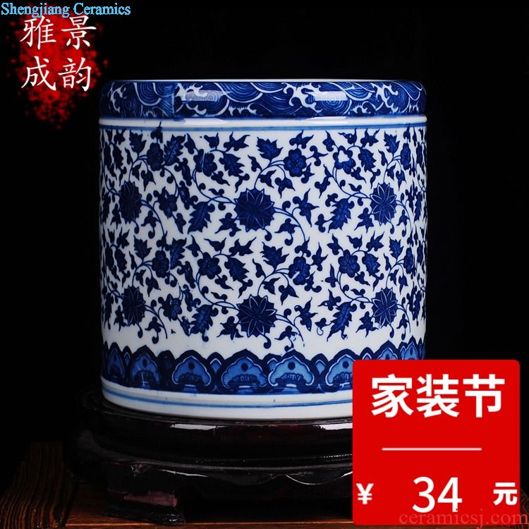 Jingdezhen ceramics place to live in the sitting room porch TV ark blue and white porcelain vase vases, decorative arts and crafts