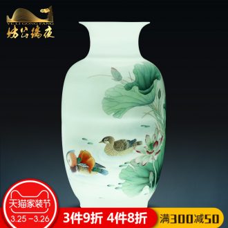 Jingdezhen ceramics new color landscape okho spring bottle of Chinese style household furnishing articles archaize sitting room desktop decoration