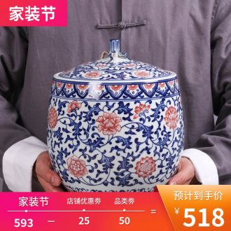 Jingdezhen ceramic POTS of tea pot, box seal storage tank of blue and white porcelain household storage POTS