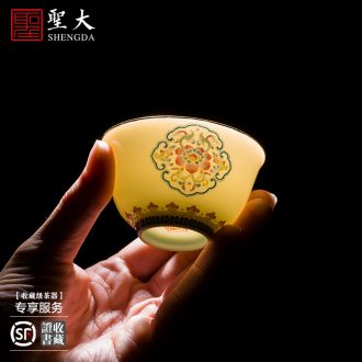 The big hand your kiln ceramic kung fu tea color ink landscape heart cup all hand of jingdezhen tea service master cup
