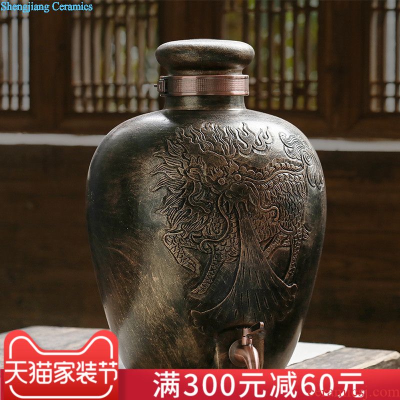 Jingdezhen ceramic jars 10 jins 20 jins 30 jins of bone China wine jar it seal pot with leading domestic