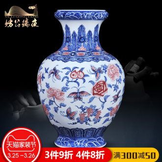 Jingdezhen ceramics famous blue and white landscape mei Chinese bottle vase hand-painted home sitting room adornment is placed