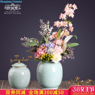 European furnishing articles contracted sitting room adornment vase ceramic crafts handmade flower arranging flower decoration with simulation
