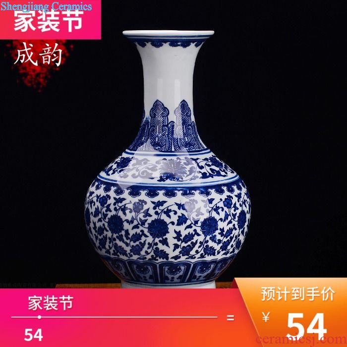 Jingdezhen ceramic tea POTS household seal tank storage tank a large new Chinese style adornment furnishing articles