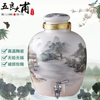 Jingdezhen ceramic general tank jars 10 jins 20 jins 30 jins with leading bubble it bottle seal pot liquor jugs