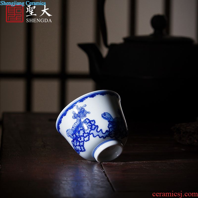 St large ceramic tureen teacups hand-painted new color landscape three cups of tea bowl full manual jingdezhen kung fu tea set