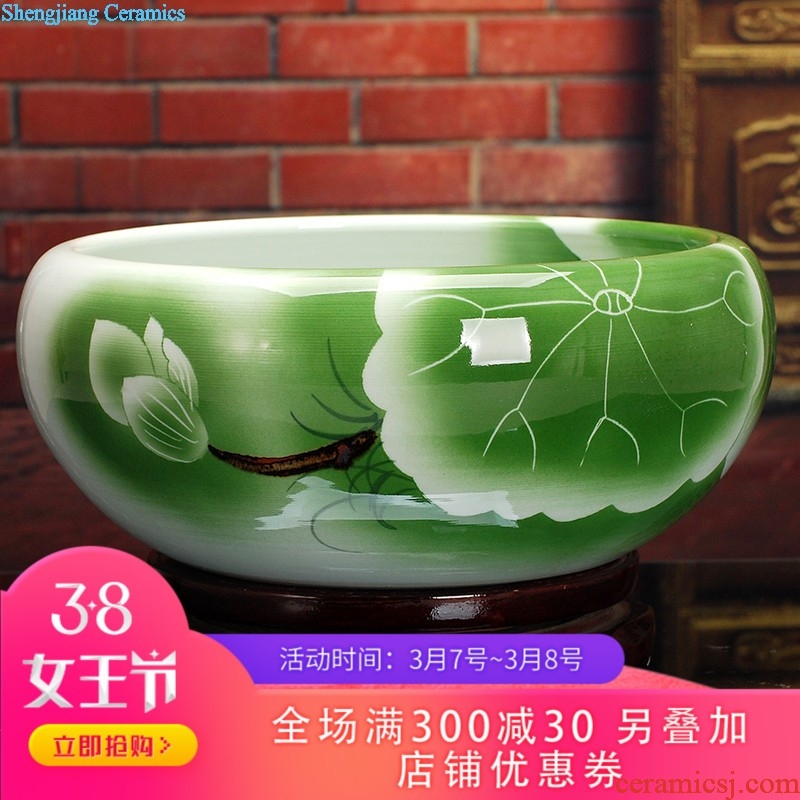 360 large. Jingdezhen ceramic vase landing Fashion European three-piece suit Home sitting room vase base