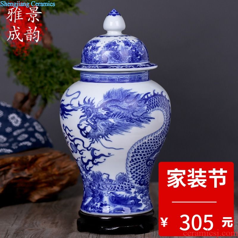 Jingdezhen ceramic vase of large Chinese style household adornment furnishing articles zen furnishing articles creative home sitting room